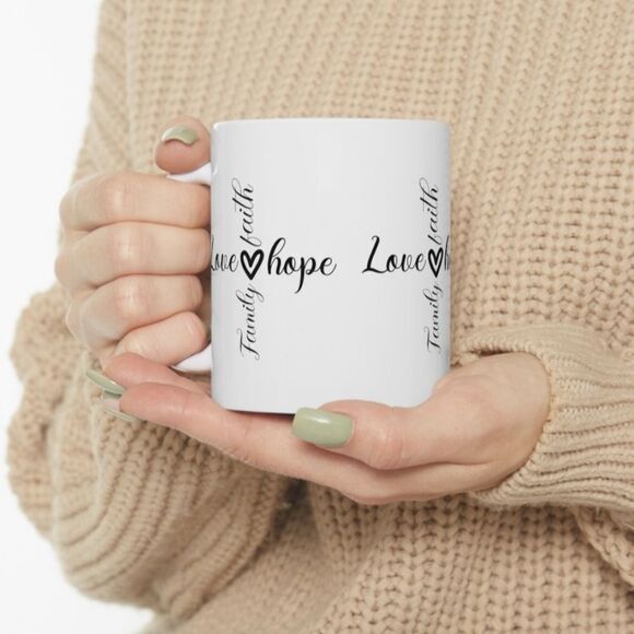 Love and Hope Coffee Cup inspirational and daily motivation Ceramic Mug 11 Oz - Picture 5 of 9